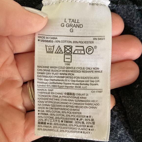 Gap Charcoal Slouchy Cardigan, Size L - Picture 6 of 7